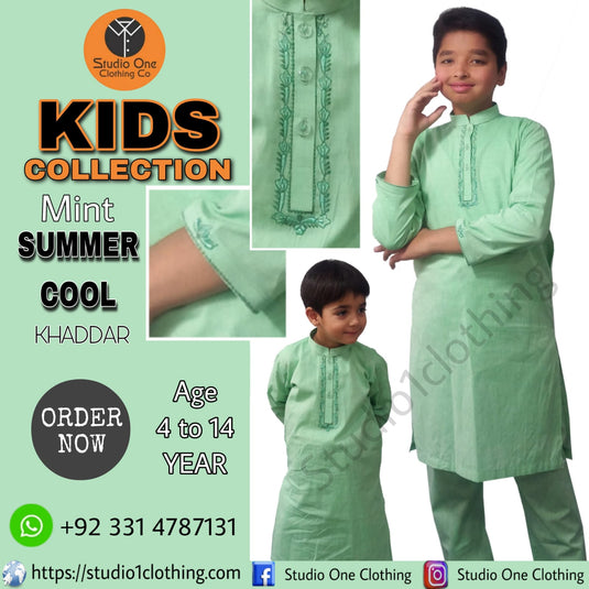 Kids Wash & Wear Outfit – Mint