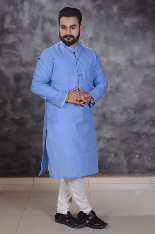 Studio One Presents Premium Quality Khaddar Kurta Summer Cool|Blue Cornflower Color