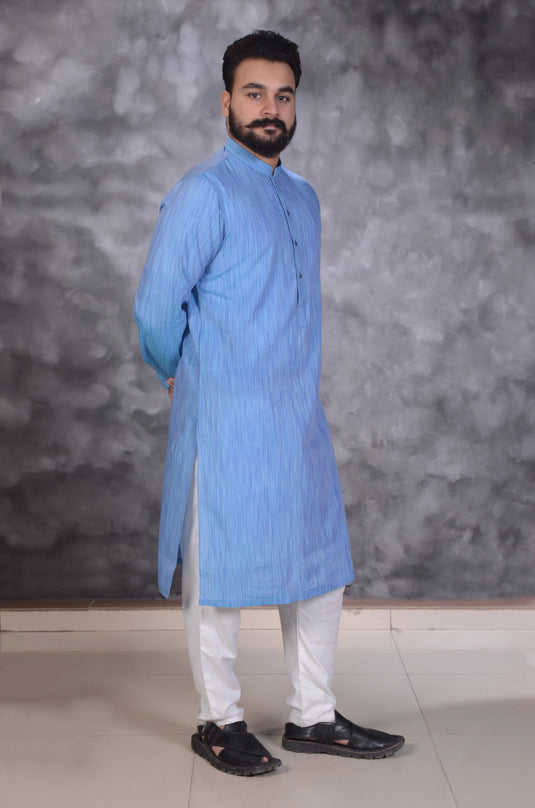 Studio One Presents Premium Quality Khaddar Kurta Summer Cool|Blue Cornflower Color